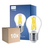 Mehrfachpackung 10x Philips MASTER LED E27 Kugel Fadenlampe Klar 5.9W 806lm - 922-927 Dim To Warm | Höchste Farbwiedergabe - Dimmbar - Ersatz Für 60W