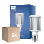 Mehrfachpackung 6x Philips TrueForce LED E40 HPL Klar 42W 6000lm 360D - 840 Kaltweiß | Ersatz Für 200W
