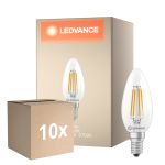 Mehrfachpackung 10x Ledvance Classic LED E14 Kerze Fadenlampe Klar 3.4W 470lm - 827 Extra Warmweiß | Ersatz Für 40W