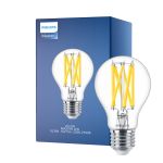 Philips Master LED E27 Birne Fadenlampe Klar 10.5W 1521lm - 922-927 Dim To Warm | Höchste Farbwiedergabe - Dimmbar - Ersatz Für 100W
