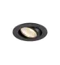 SLV New Tria 68 Spot Aluminium Schwarz Rund 7.5W 591lm 38D - 927 Extra Warmweiß | Ausschnitt 68mm -  Höchste Farbwiedergabe - Dimmbar 