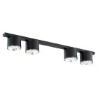 Emibig Deckenleuchte Nano Stahl Schwarz | Geeignet für 4x GU10 (AR111) - Max 12W