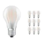 Mehrfachpackung 10x Osram CLASSIC LED E27 Birne Fadenlampe Matt 7.5W 1055lm - 827 Extra Warmweiß | Ersatz Für 75W