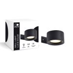 D'Lite Applique Murale Lucia Noir 1.5W - 830 Blanc Chaud | IP54 - Solar Batterie - Détecteur De Lumière