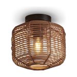 Good&Mojo Plafonnier Tanami Rattan Brun | Convient pour 1x E27 