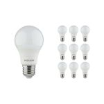Lot 10x Noxion Lucent Classic LED E27 Poire Dépolie 8W 806lm - 840 Blanc Froid | Équivalent 60W