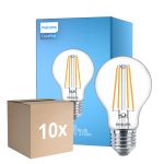 Lot 10x Philips Corepro LED Ampoule E27 Poire Claire 8.5W 1055lm - 827 Blanc Très Chaud | Équivalent 75W