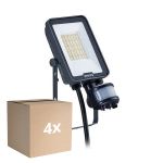 Lot 4x Philips Projecteur LED Ledinaire BVP167 20W 2400lm 110D - 830-840-865 CCT | IP65 - Détecteur de Mouvement et de Lumière - Symétrique
