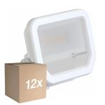Lot 12x Ledvance Projecteur LED Aluminium Blanc 8W 1100lm 100D - 830 Blanc Chaud | IP66 - Symétrique