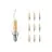 Lot 10x Noxion Lucent LED E14 Bent-tip Bougie Filament Claire 4.5W 470lm - 827 Blanc Très Chaud | Dimmable - Équivalent 40W