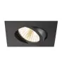 SLV New Tria 68 Spot Aluminium Noir Carré 8.3W 750lm 38D - 930 Blanc Chaud | Diamètre 68mm - Meilleur Rendu Des Couleurs - Dimmable 