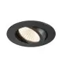 SLV New Tria 68 Spot Aluminium Noir Rond 8.3W 705lm 60D - 927 Blanc Très Chaud | Diamètre 68mm -  Meilleur Rendu Des Couleurs - Dimmable 