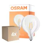 Lot 4x Osram SuperStar LED E27 Globe 125mm Filament Claire 7W 806lm - 822-827 Dim To Warm | Dimmable - Équivalent 60W