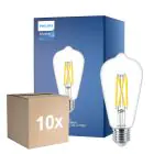 Lot 10x Philips MASTER Value LED Ampoule E27 Edison Filament Claire 5.9W 806lm - 922-927 Dim to Warm | Meilleur Rendu Des Couleurs - Équivalent 60W