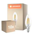 Lot 10x Ledvance Classic LED E14 Bougie Filament Claire 3.4W 470lm - 827 Blanc Très Chaud | Équivalent 40W