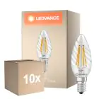 Lot 10x Ledvance Classic LED E14 TWisted Bougie Filament Claire 3.4W 470lm - 827 Blanc Très Chaud | Équivalent 40W