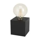 Eglo Lampe De Chevet Prestwick 2 Bois Noir | IP20 - Convient pour 1x E27 
